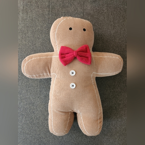 Christmas corduroy gingerbread pillow - Picture 1 of 2